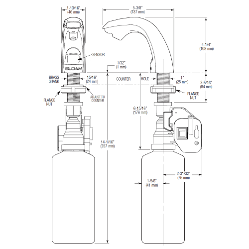 Sloan® ESD-200 Optima® Deck-Mounted Automatic Liquid Soap Dispenser (AC Powered) - Polished Chrome