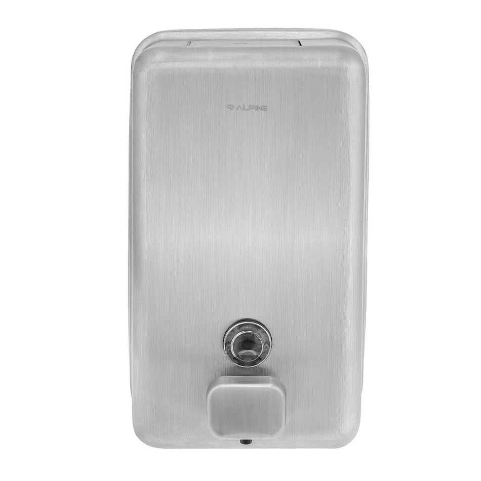 Alpine Industries ALP423-2SSB Manual Stainless Steel Liquid Soap Dispenser