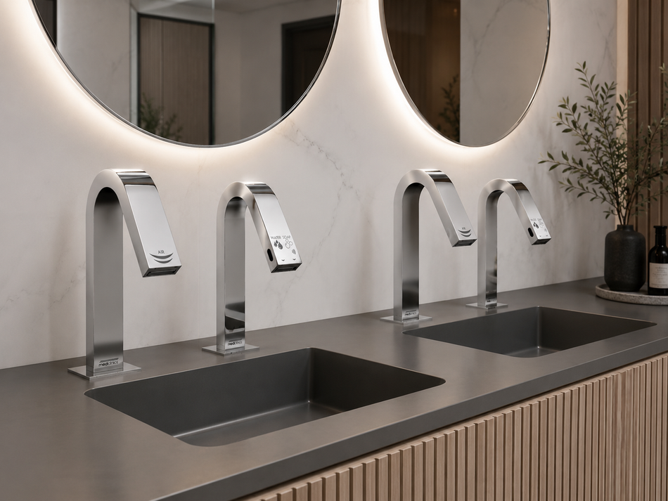 Saniflow UCM092A-UL-I All-in-One Faucet Hand Dryer System (Soap, Water & Dryer)