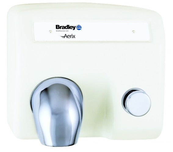 Bradley Aerix Model 2904-28, Cast Iron White, Push Button

