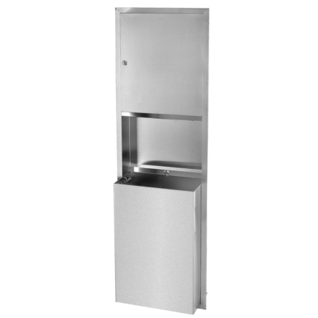 Alpine Industries ALP492 Recessed Stainless Steel Paper Towel Dispenser and Waste Receptacle
