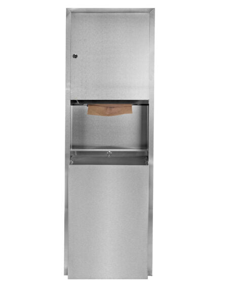 Alpine Industries ALP492 Recessed Stainless Steel Paper Towel Dispenser and Waste Receptacle