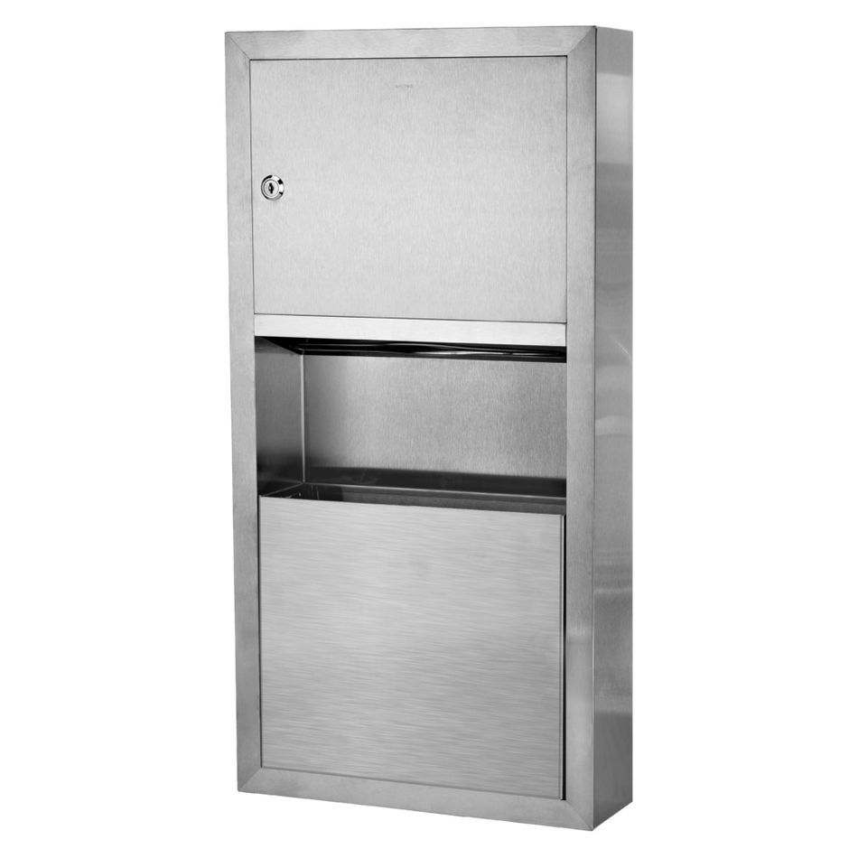 Alpine Industries ALP494 Surface Mounted Paper Towel Dispenser / Waste Receptacle