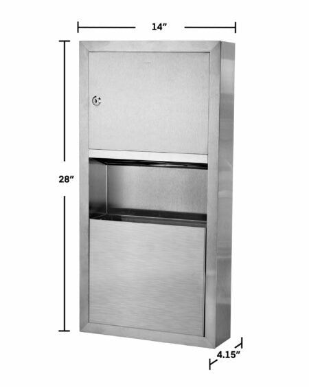 Alpine Industries ALP494 Surface Mounted Paper Towel Dispenser / Waste Receptacle