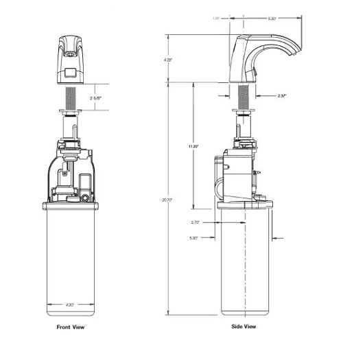 Sloan® ESD-360-CP TOP-FILL Deck-Mounted Automatic Foam Soap Dispenser (Battery-Powered/Optional AC-Powered) with Soap