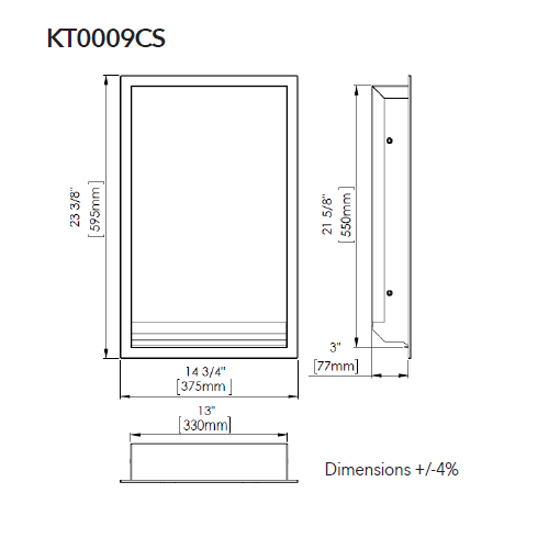 machflow recess kit dimensions