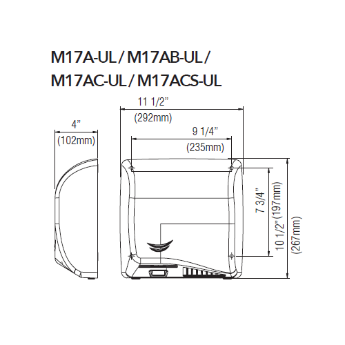Saniflow® Speedflow® Plus M17AF-UL Hand Dryer – Cast Iron, HEPA, ADA Compliant