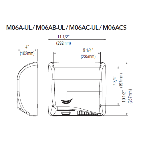 Saniflow® M06A-UL SPEEDFLOW® High-Speed Hand Dryer – Steel White, ADA Compliant
