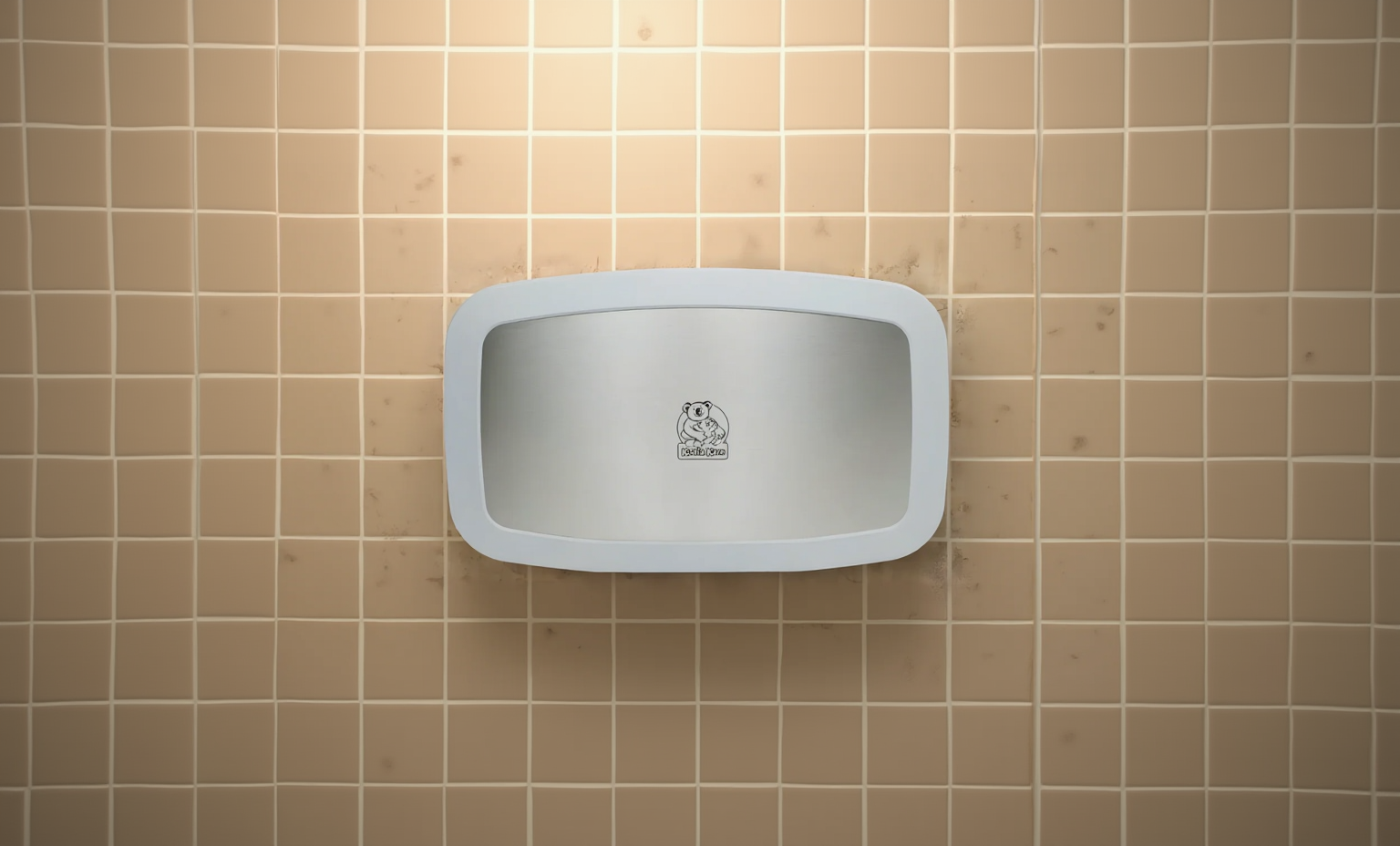 Koala Kare Baby Changing station on tile wall 