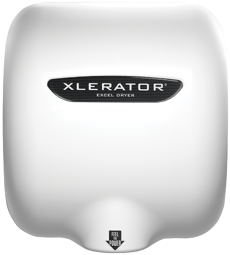 Excel Dryer XLERATOR® XL-WH Hand Dryer with HEPA Filter- White Epoxy on Zinc Alloy High Speed Automatic Surface-Mounted