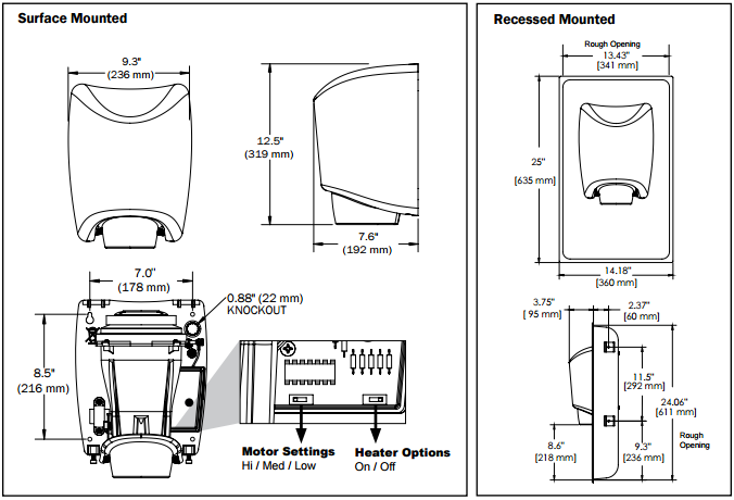 Bradley® 2922 mounting specs
