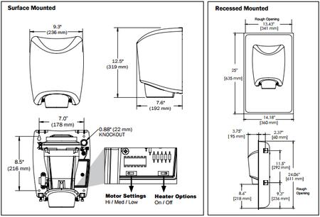 Bradley® 2922 mounting specs